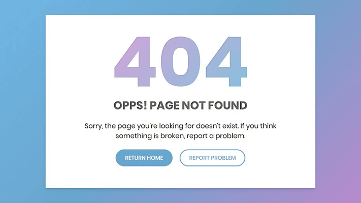 404 error page